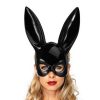 Cute bunny mask halloween masquerade dress up mask long rabbit ear masks black white upper half face ball party masks