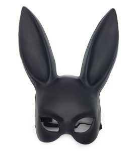 Cute bunny mask halloween masquerade dress up mask long rabbit ear masks black white upper half face ball party masks