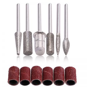 6pc Nail Drill Bits and Sandpaper for Electric Nail File